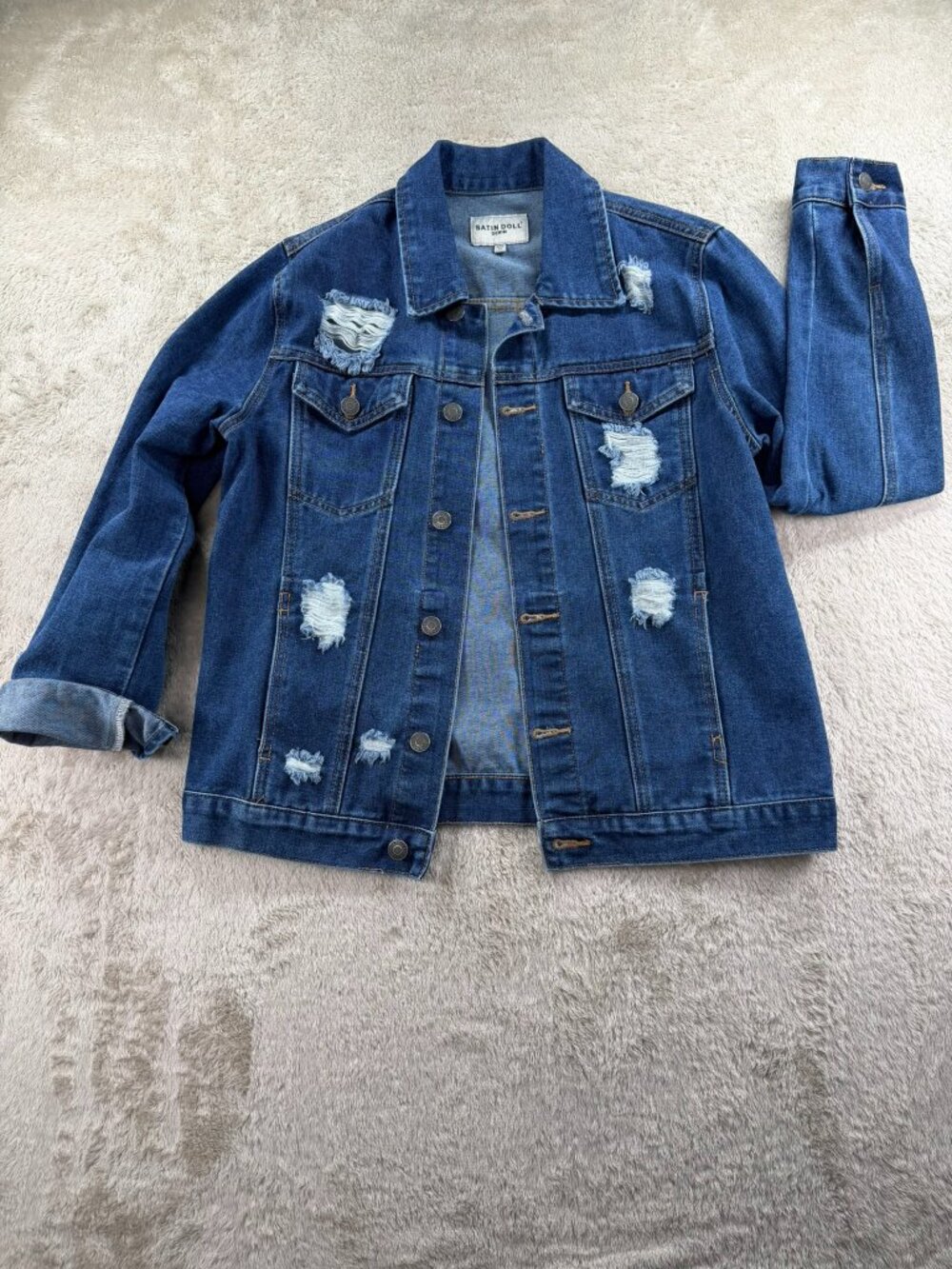 Satin Doll Dark Wash Denim Jean Jacket‎ Size M